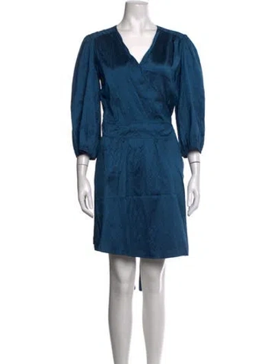 Pre-owned Calypso St Barth Silk Mini Dress In Blue