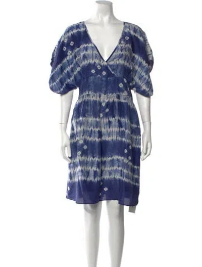 Pre-owned Calypso St Barth Silk Mini Dress In Blue
