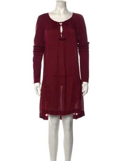 Pre-owned Calypso St Barth Silk Mini Dress In Burgundy