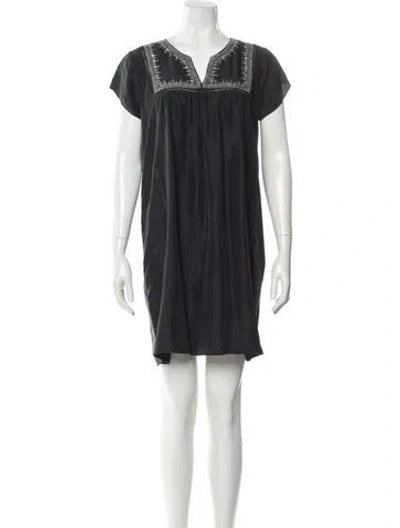 Pre-owned Calypso St Barth Silk Mini Dress In Gray