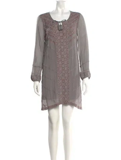 Pre-owned Calypso St Barth Silk Mini Dress In Gray