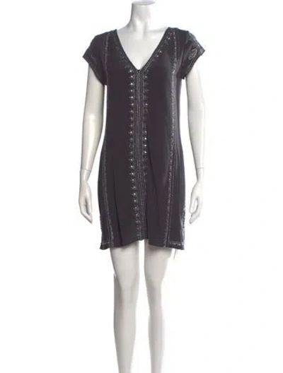 Pre-owned Calypso St Barth Silk Mini Dress In Gray