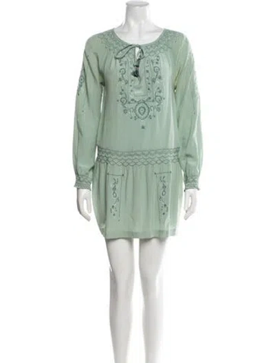 Pre-owned Calypso St Barth Silk Mini Dress In Green