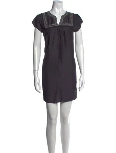 Pre-owned Calypso St Barth Silk Mini Dress In Grey