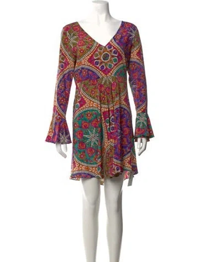 Pre-owned Calypso St Barth Silk Mini Dress In Multicolor