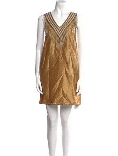 Pre-owned Calypso St Barth Silk Mini Dress In Neutral