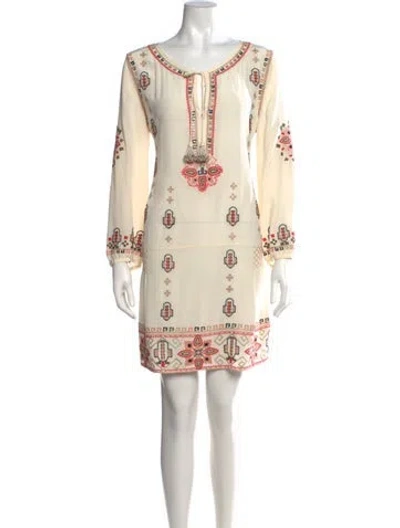 Pre-owned Calypso St Barth Silk Mini Dress In Neutrals