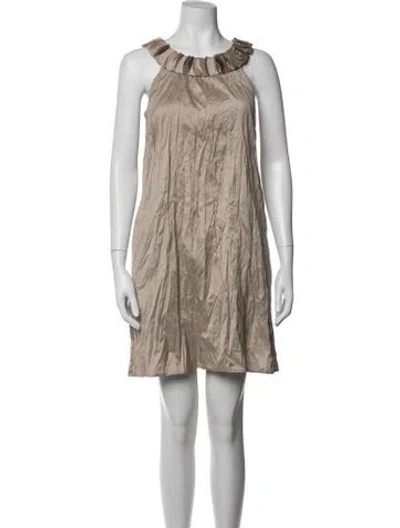 Pre-owned Calypso St Barth Silk Mini Dress In Neutrals