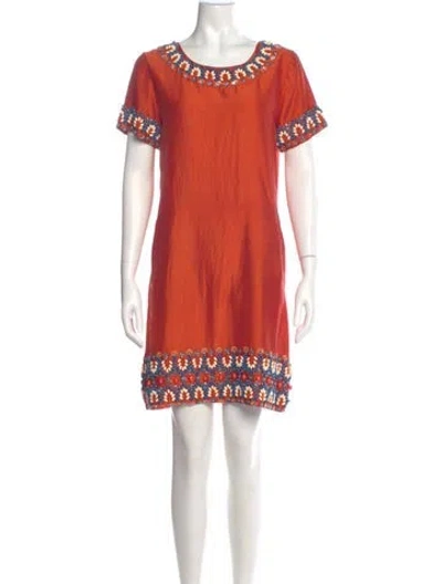 Pre-owned Calypso St Barth Silk Mini Dress In Orange