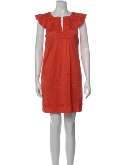 Pre-owned Calypso St Barth Silk Mini Dress In Orange