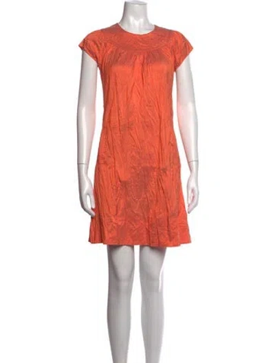 Pre-owned Calypso St Barth Silk Mini Dress In Orange