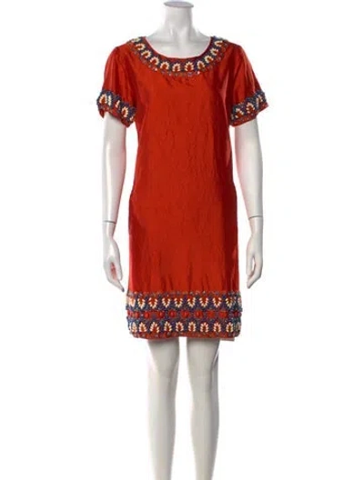 Pre-owned Calypso St Barth Silk Mini Dress In Orange