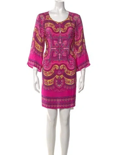 Pre-owned Calypso St Barth Silk Mini Dress In Pink