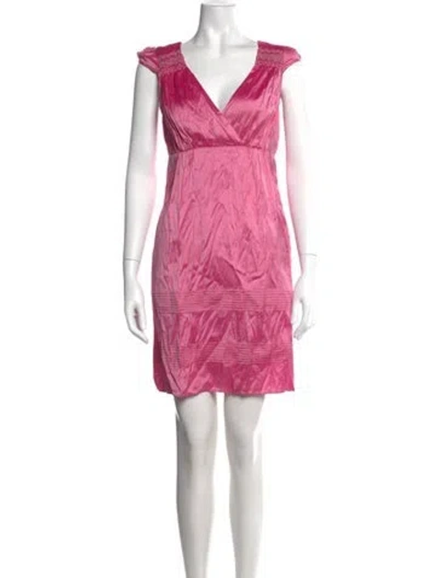 Pre-owned Calypso St Barth Silk Mini Dress In Pink