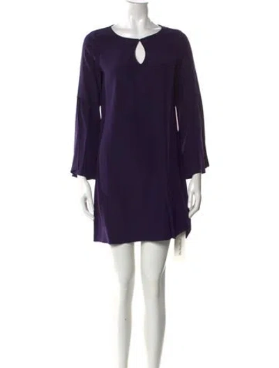 Pre-owned Calypso St Barth Silk Mini Dress In Purple