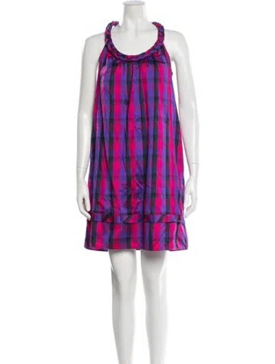 Pre-owned Calypso St Barth Silk Mini Dress In Purple