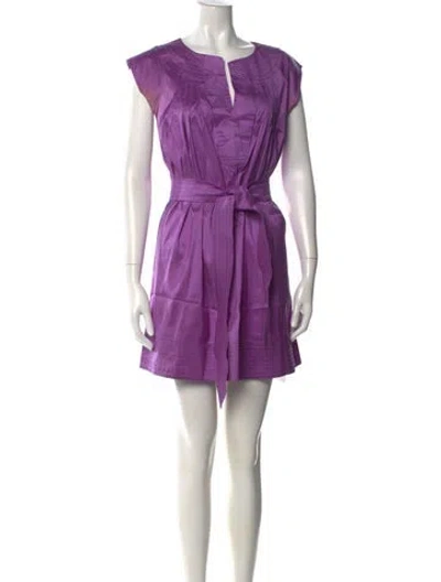 Pre-owned Calypso St Barth Silk Mini Dress In Purple