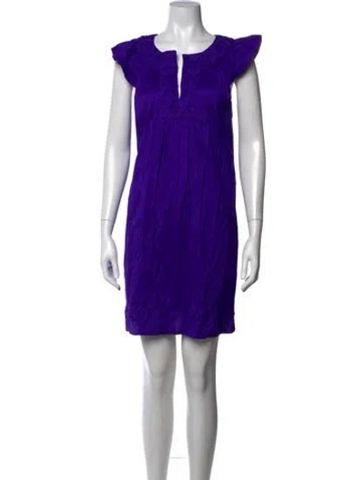 Pre-owned Calypso St Barth Silk Mini Dress In Purple
