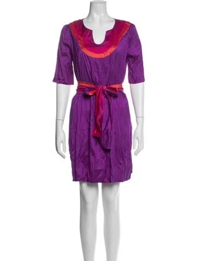 Pre-owned Calypso St Barth Silk Mini Dress In Purple