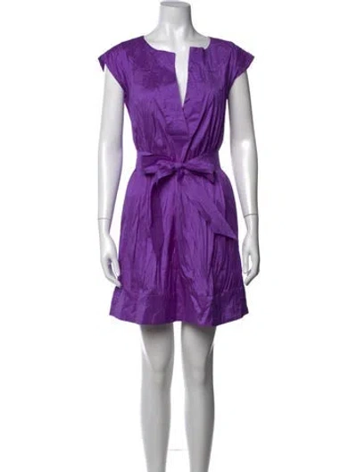 Pre-owned Calypso St Barth Silk Mini Dress In Purple