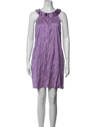 Pre-owned Calypso St Barth Silk Mini Dress In Purple