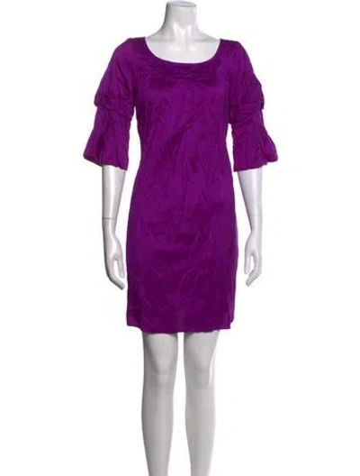 Pre-owned Calypso St Barth Silk Mini Dress In Purple