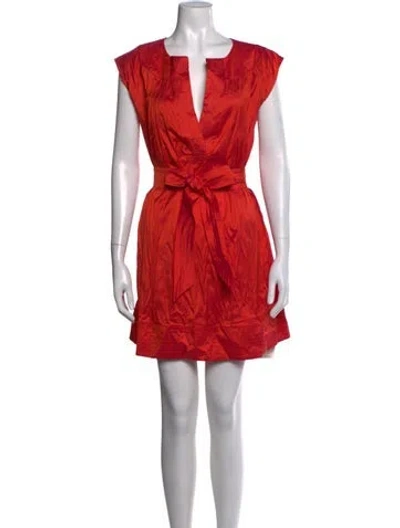 Pre-owned Calypso St Barth Silk Mini Dress In Red