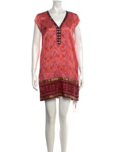 Pre-owned Calypso St Barth Silk Mini Dress In Red