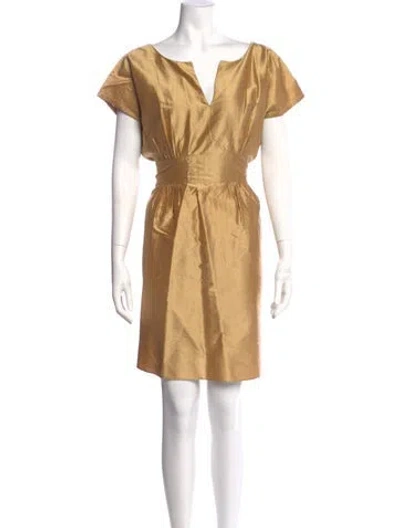 Pre-owned Calypso St Barth Silk Mini Dress W/ Tags In Neutral