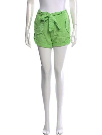 Pre-owned Calypso St Barth Silk Mini Shorts W/ Tags In Green