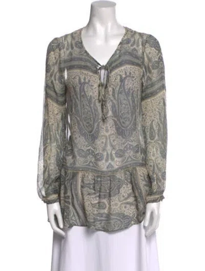 Pre-owned Calypso St Barth Silk Paisley Print Blouse In Multi