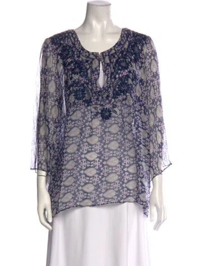 Pre-owned Calypso St Barth Silk Paisley Print Blouse In Multicolor