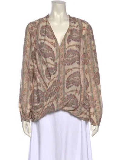 Pre-owned Calypso St Barth Silk Paisley Print Blouse In Neutral