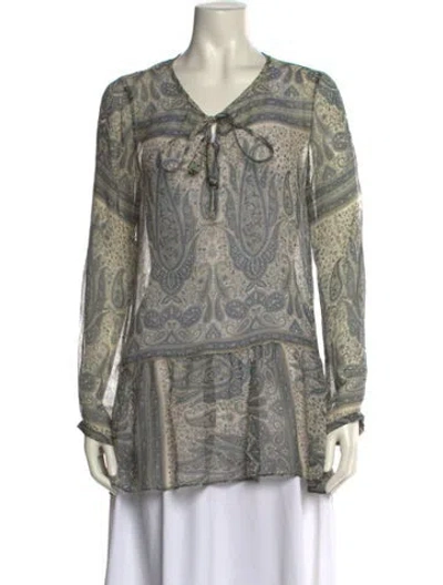 Pre-owned Calypso St Barth Silk Paisley Print Tunic In Multi