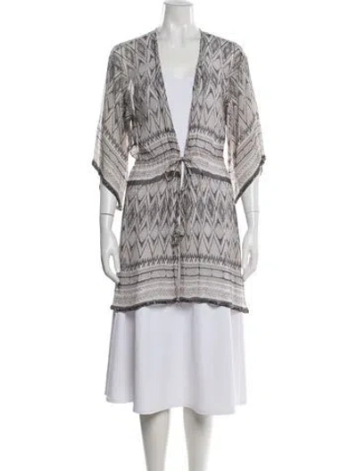 Pre-owned Calypso St Barth Silk Patterned Robe In Multicolor