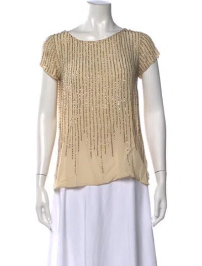 Pre-owned Calypso St Barth Silk Patterned Top In Neutrals