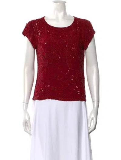 Pre-owned Calypso St Barth Silk Patterned Top In Red