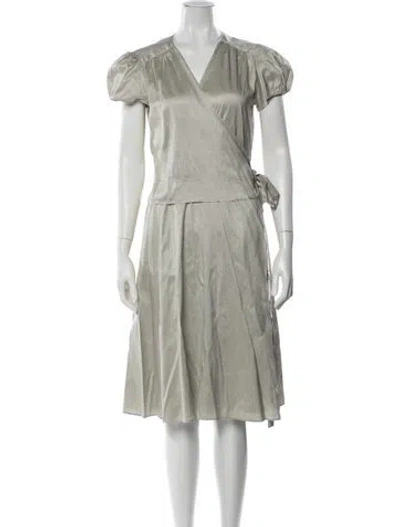 Pre-owned Calypso St Barth Silk Pleated Accents Nightgown In Gray