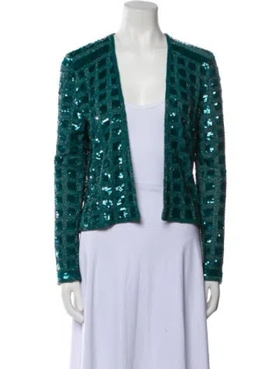 Pre-owned Calypso St Barth Silk Printed Evening Jacket In Green