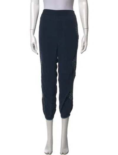 Pre-owned Calypso St Barth Silk Skinny Leg Pants In Blue