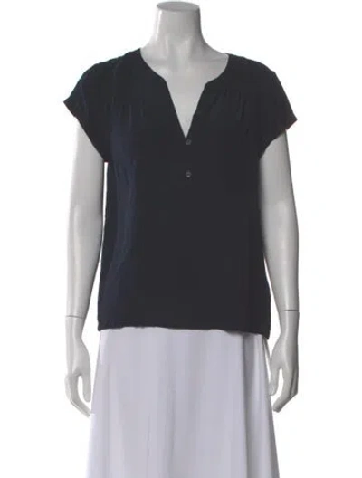 Pre-owned Calypso St Barth Silk V-neck Top In Gray