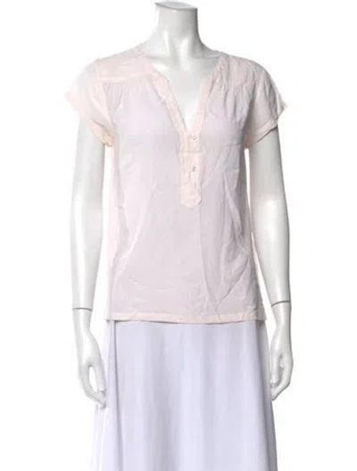 Pre-owned Calypso St Barth Silk V-neck Top In Pink