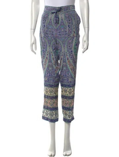 Pre-owned Calypso St Barth Silk Wide Leg Pants In Blue