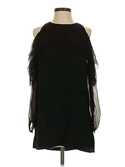Calypso St Barth Sleeveless Silk Top Black Cold Shoulder Neckline Tops