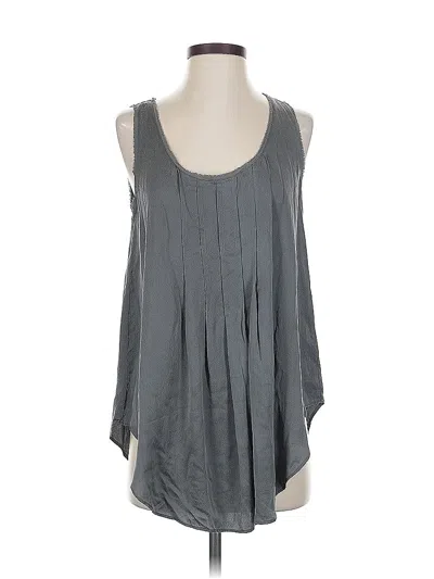 Pre-owned Calypso St Barth Sleeveless Silk Top Gray Cold Shoulder Neckline Tops