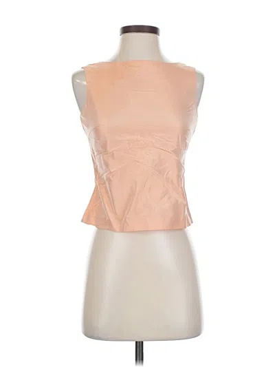Calypso St Barth Sleeveless Silk Top Tan Strapless Neckline Tops In Brown
