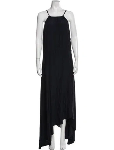 Pre-owned Calypso St Barth Square Neckline Long Dress In Blue