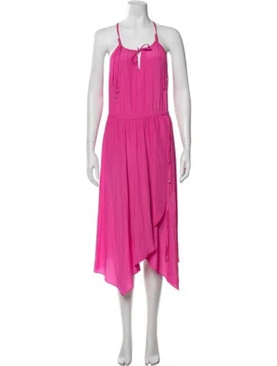 Pre-owned Calypso St Barth Square Neckline Midi Length Dress In Pink