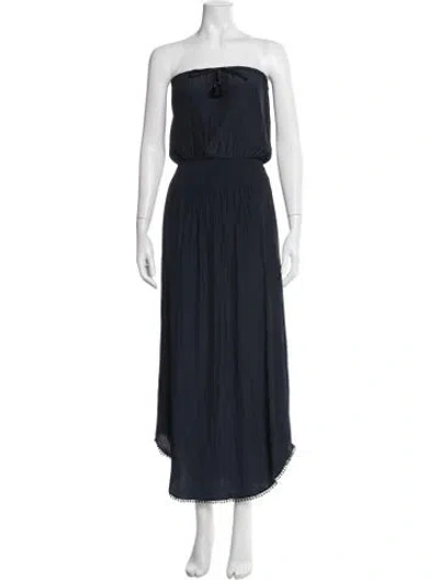 Pre-owned Calypso St Barth Strapless Long Dress In Blue
