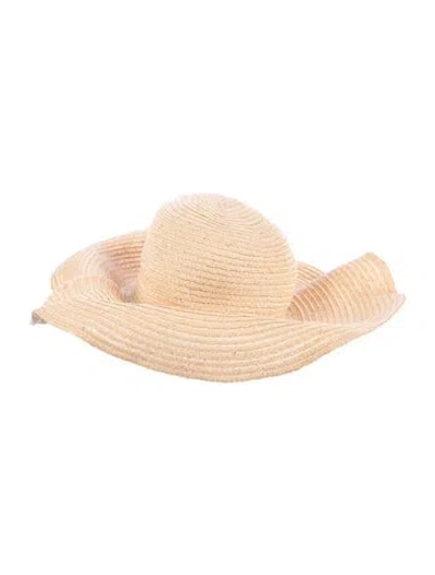 Pre-owned Calypso St Barth Straw Sun Hat In Neutral